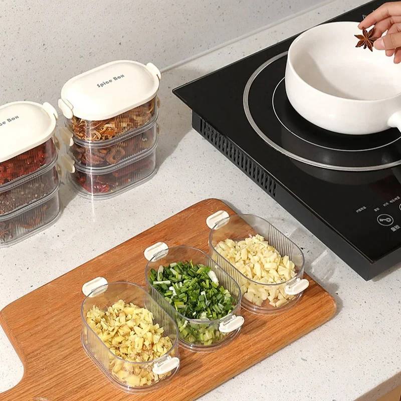 Contenedores compactos para especias de cocina