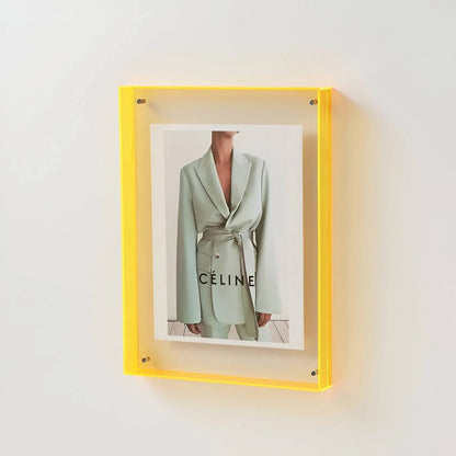 Elegante marco de fotos transparente, decoración de pared de acrílico