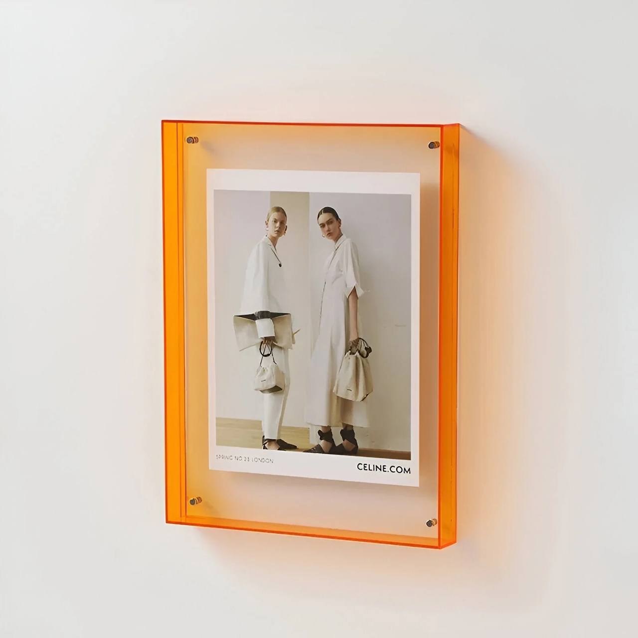 Elegante marco de fotos transparente, decoración de pared de acrílico