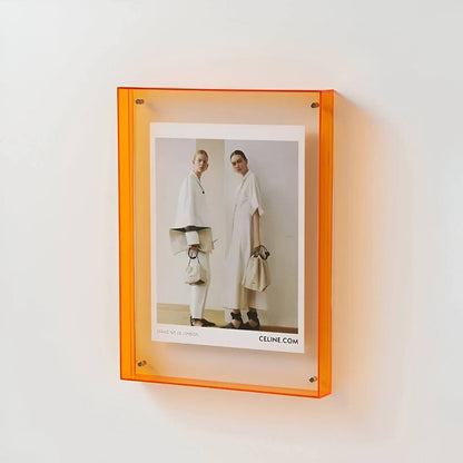 Elegante marco de fotos transparente, decoración de pared de acrílico