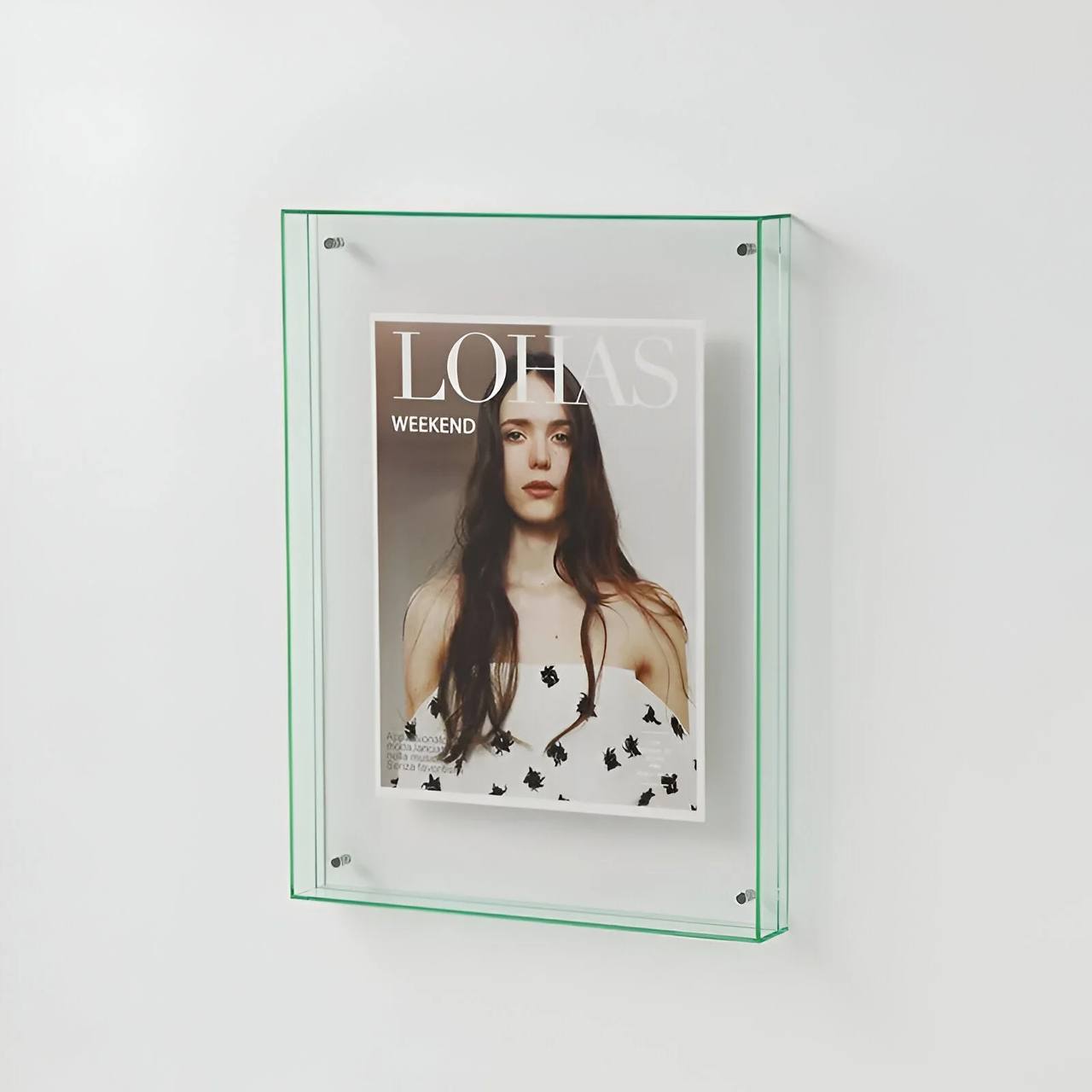 Elegante marco de fotos transparente, decoración de pared de acrílico