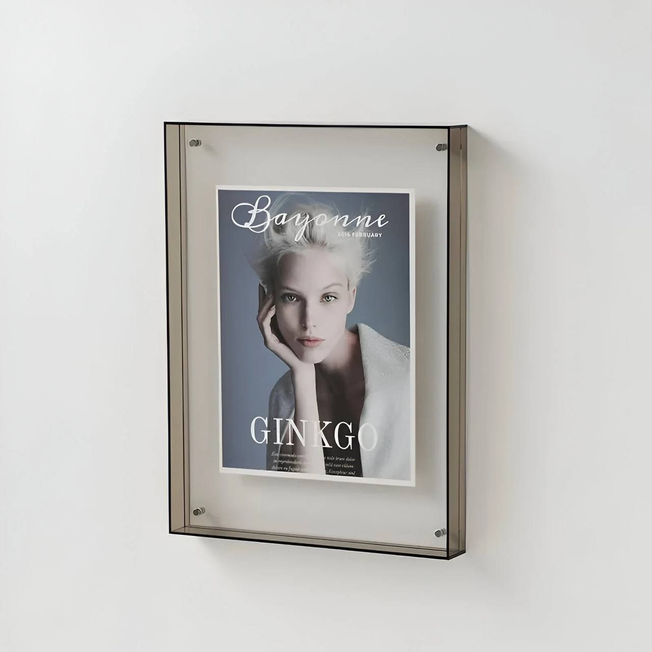 Elegante marco de fotos transparente, decoración de pared de acrílico