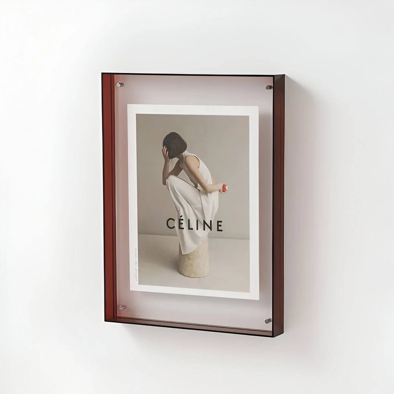 Elegante marco de fotos transparente, decoración de pared de acrílico