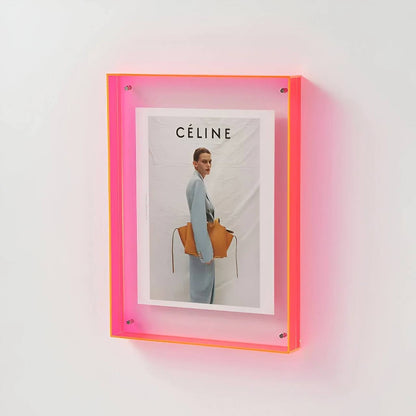 Elegante marco de fotos transparente, decoración de pared de acrílico