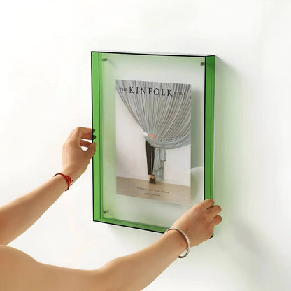 Elegante marco de fotos transparente, decoración de pared de acrílico