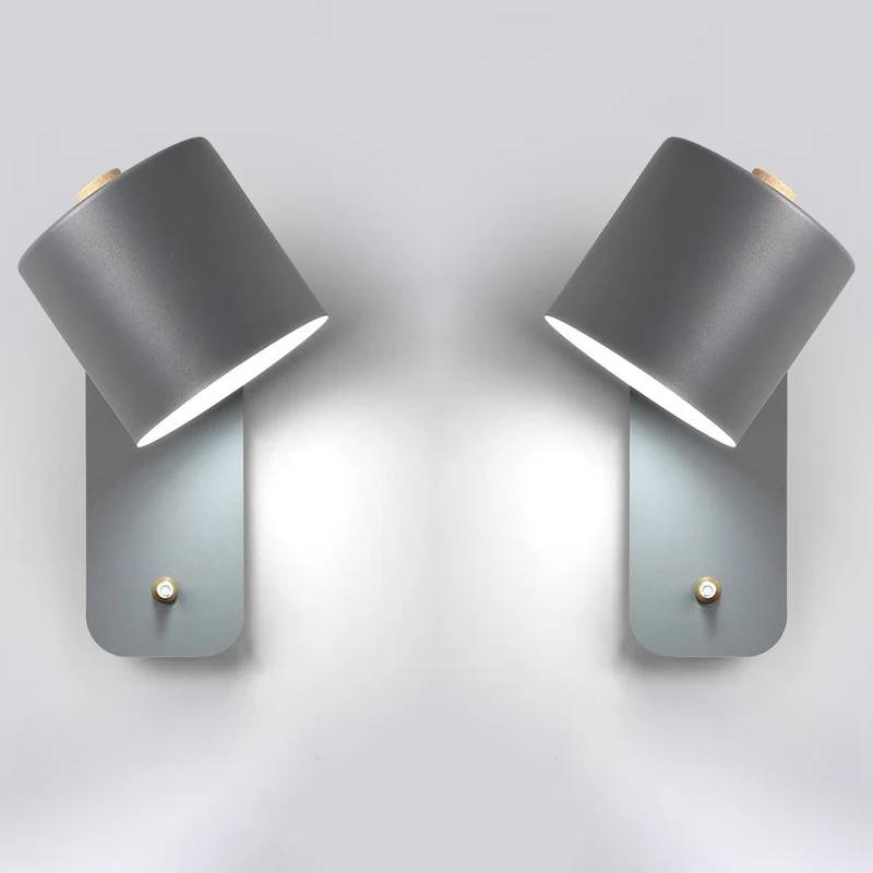 Elegante aplique de dormitorio LED con interruptor de encendido/apagado