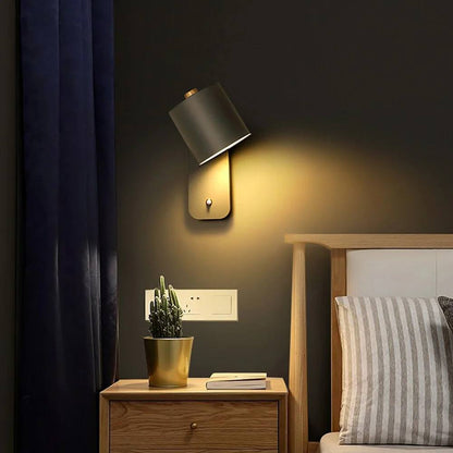 Elegante aplique de dormitorio LED con interruptor de encendido/apagado