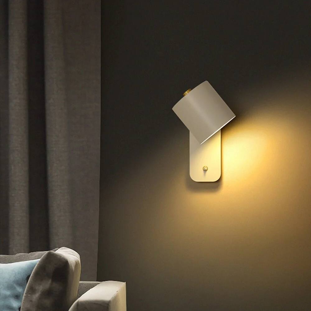 Elegante aplique de dormitorio LED con interruptor de encendido/apagado