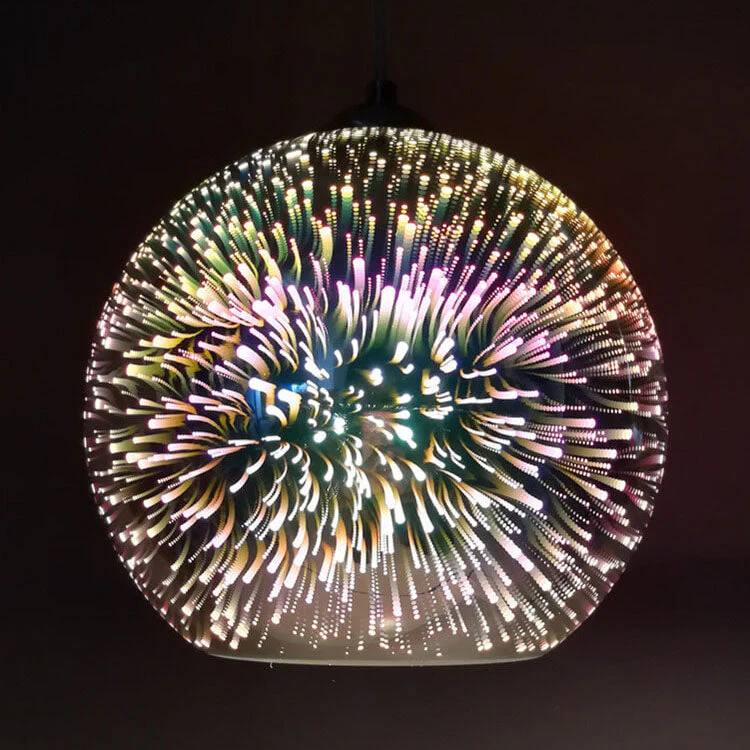 Lámpara Colgante de Bola de Cristal Colorida