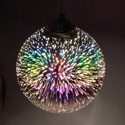 Lámpara Colgante de Bola de Cristal Colorida