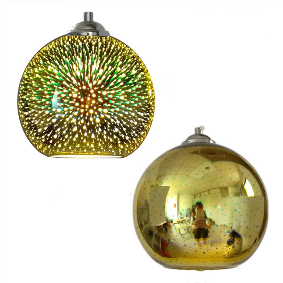 Lámpara Colgante de Bola de Cristal Colorida