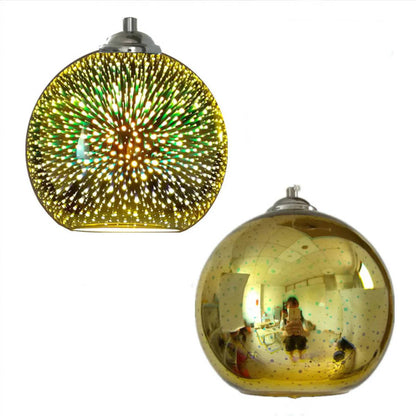 Lámpara Colgante de Bola de Cristal Colorida