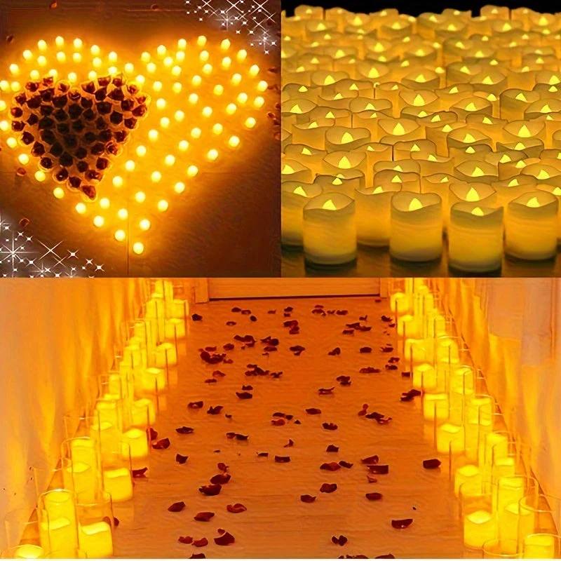 Velas LED sin llama de luz cálida que funcionan con pilas