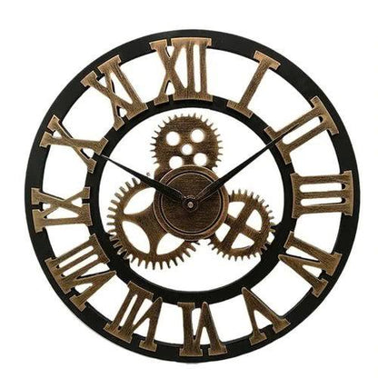 Reloj de Pared Mecánico Rústico con Estilo Clásico