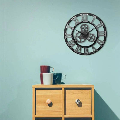 Reloj de Pared Mecánico Rústico con Estilo Clásico