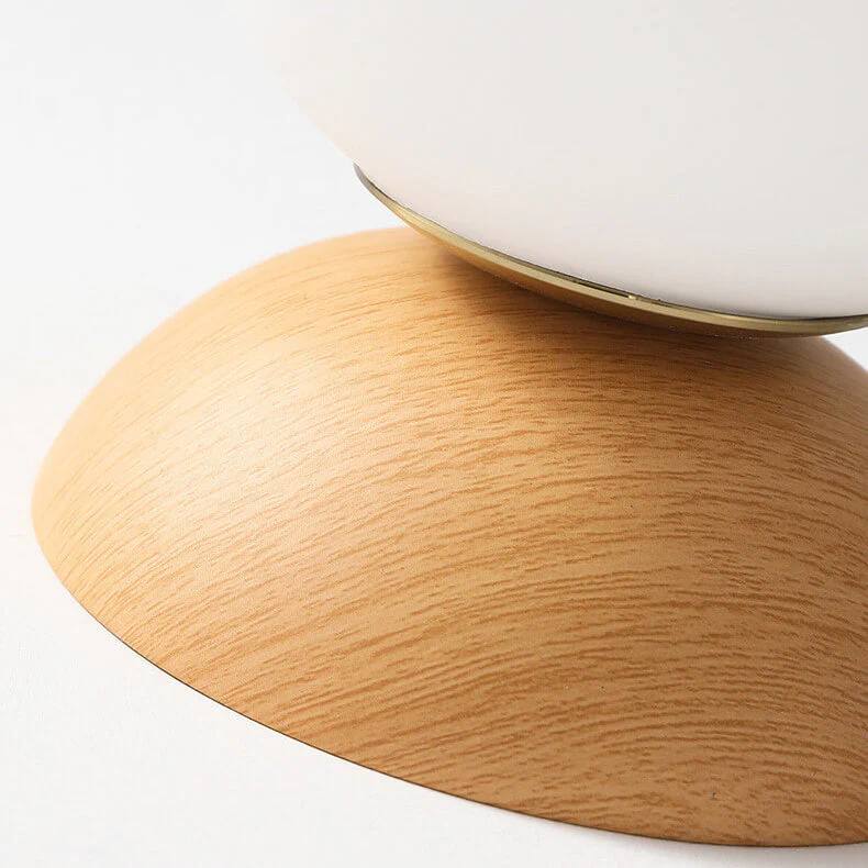 Lámpara Colgante Redonda de Madera con Cristal