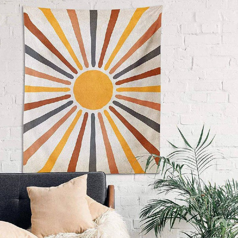 Decoración de pared colgante de sol amarillo brillante