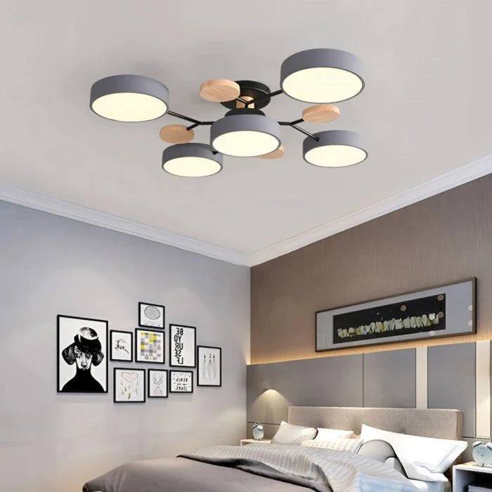 Lámpara de techo LED nórdica elegante, estilo rama de árbol