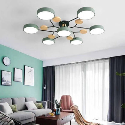 Lámpara de techo LED nórdica elegante, estilo rama de árbol