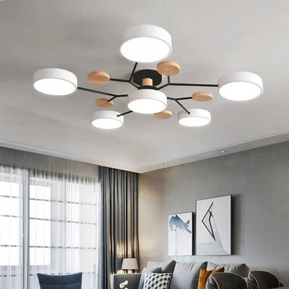 Lámpara de techo LED nórdica elegante, estilo rama de árbol
