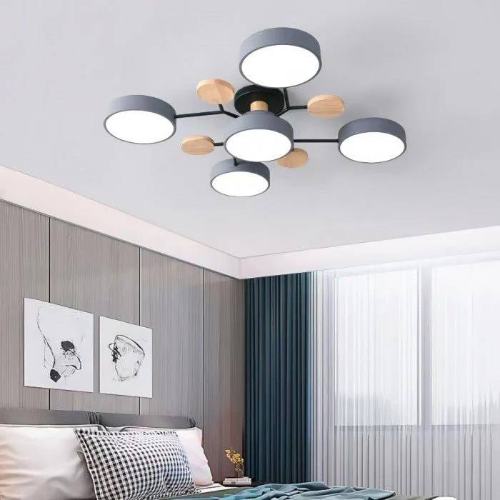 Lámpara de techo LED nórdica elegante, estilo rama de árbol