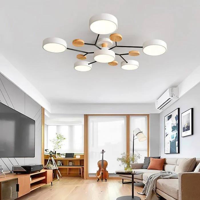 Lámpara de techo LED nórdica elegante, estilo rama de árbol