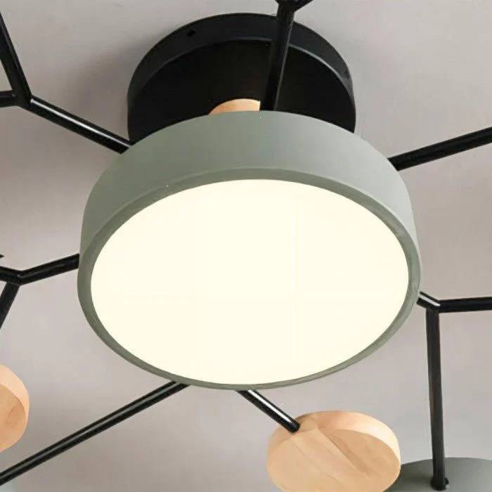 Lámpara de techo LED nórdica elegante, estilo rama de árbol