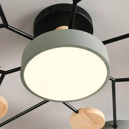 Lámpara de techo LED nórdica elegante, estilo rama de árbol