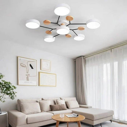 Lámpara de techo LED nórdica elegante, estilo rama de árbol
