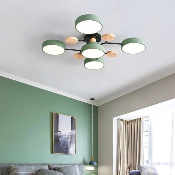 Lámpara de techo LED nórdica elegante, estilo rama de árbol