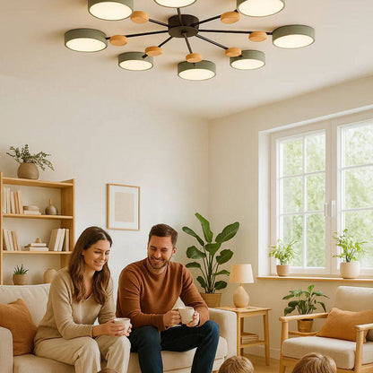 Lámpara de techo LED nórdica elegante, estilo rama de árbol