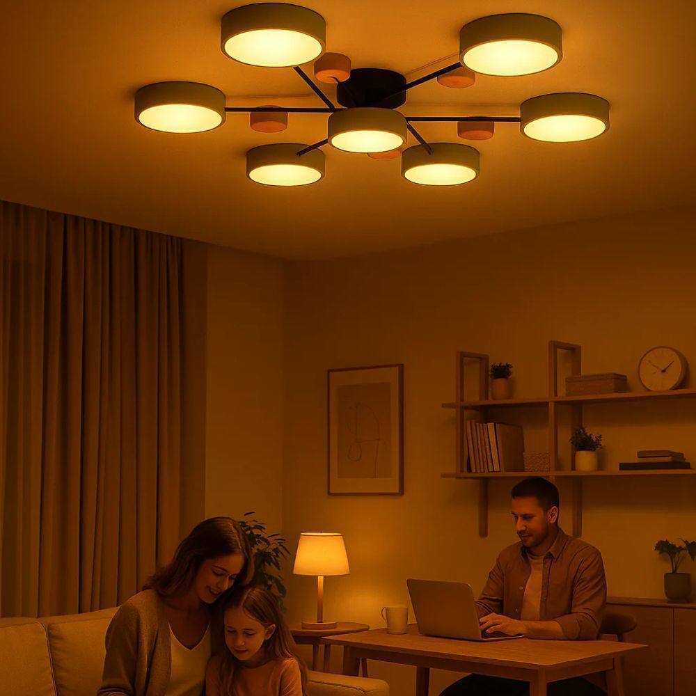 Lámpara de techo LED nórdica elegante, estilo rama de árbol