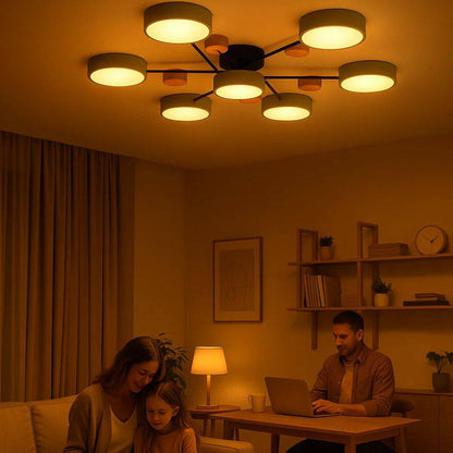 Lámpara de techo LED nórdica elegante, estilo rama de árbol