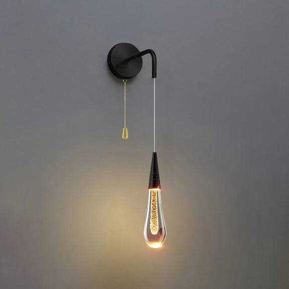 Lámpara de pared elegante con gota de cristal