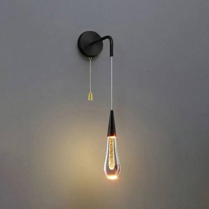 Lámpara de pared elegante con gota de cristal