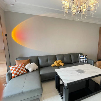 Elegante lámpara de pie LED con efecto de luz ambiental