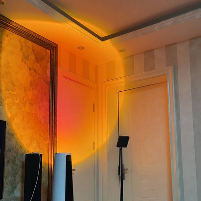 Elegante lámpara de pie LED con efecto de luz ambiental
