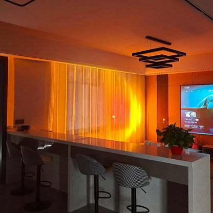 Elegante lámpara de pie LED con efecto de luz ambiental