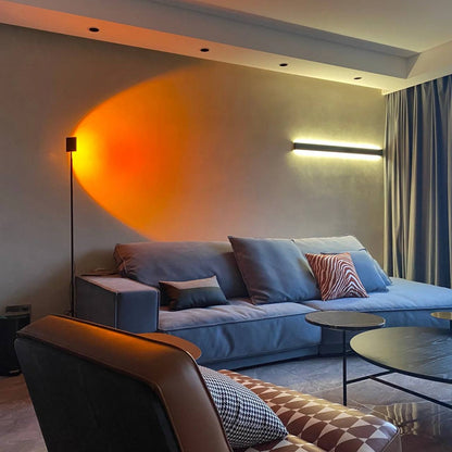 Elegante lámpara de pie LED con efecto de luz ambiental