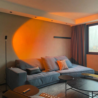 Elegante lámpara de pie LED con efecto de luz ambiental