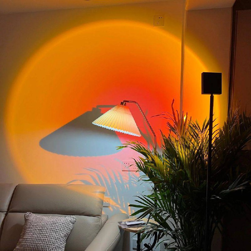 Elegante lámpara de pie LED con efecto de luz ambiental
