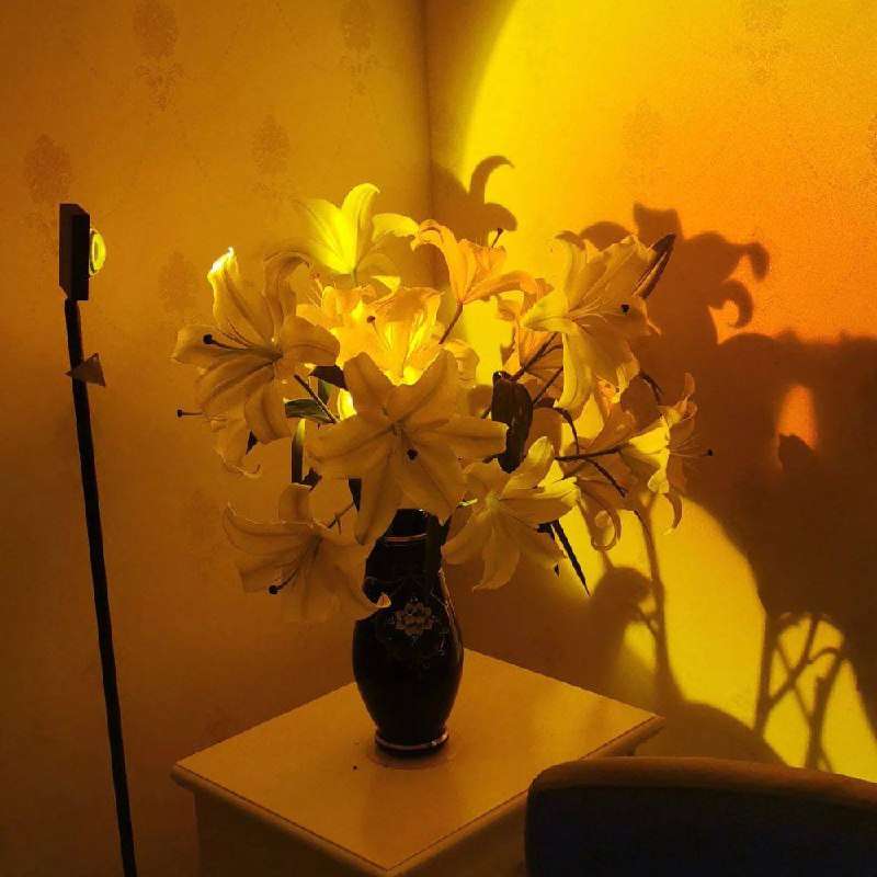 Elegante lámpara de pie LED con efecto de luz ambiental