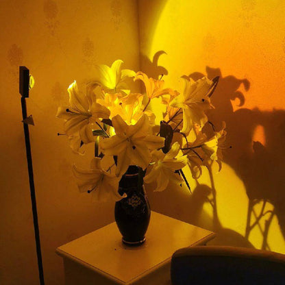 Elegante lámpara de pie LED con efecto de luz ambiental