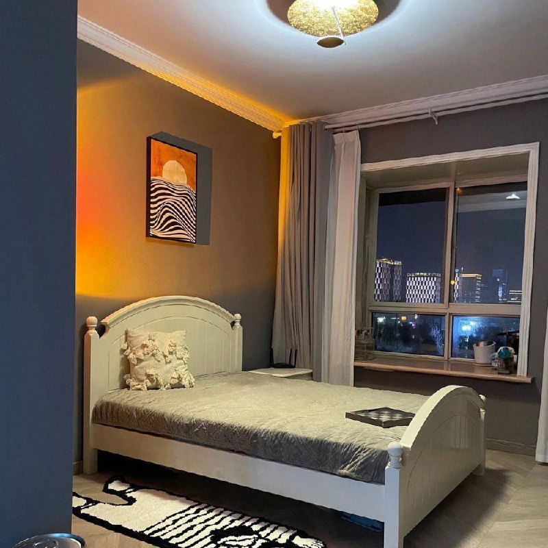 Elegante lámpara de pie LED con efecto de luz ambiental