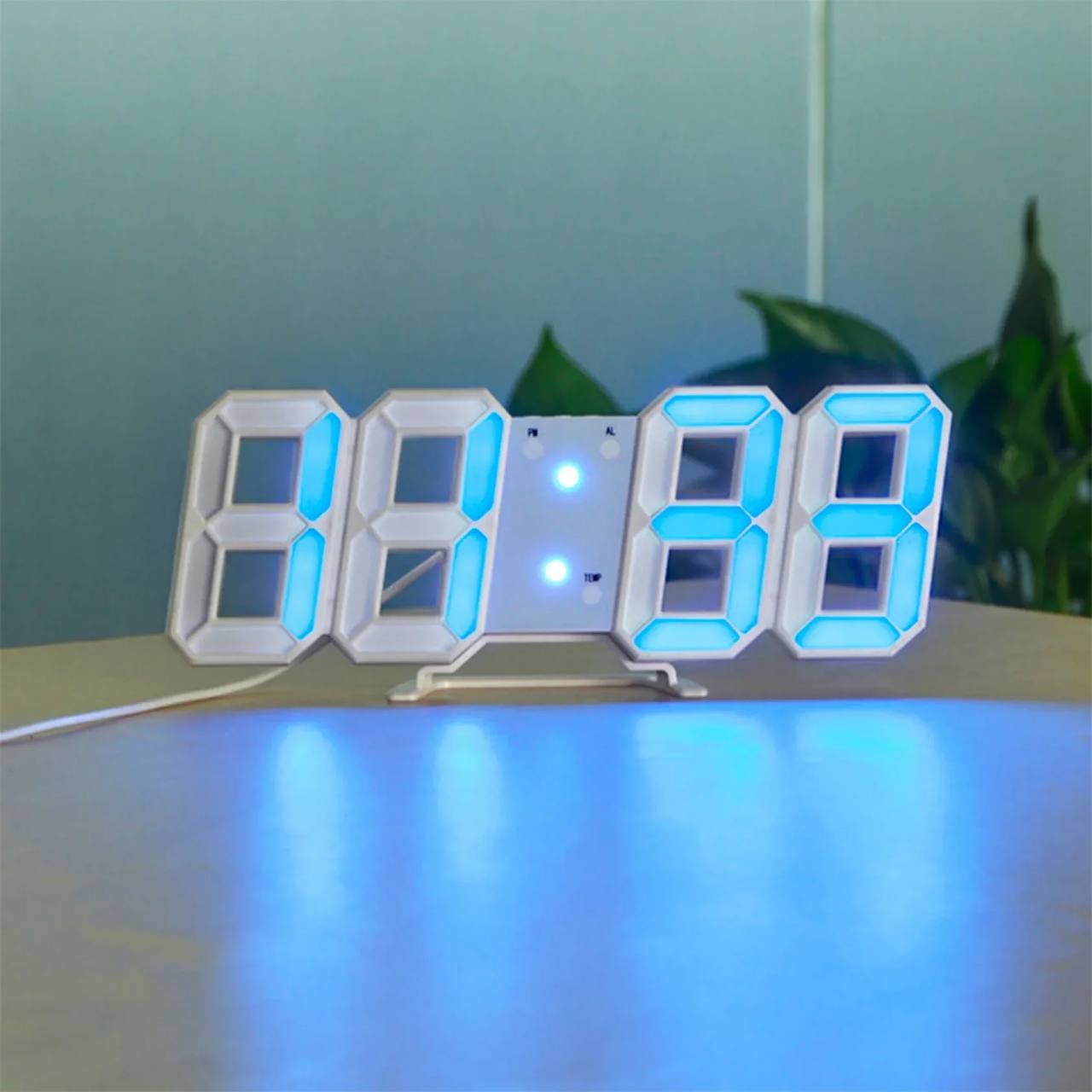 Reloj de pared LED contemporáneo con brillo ajustable