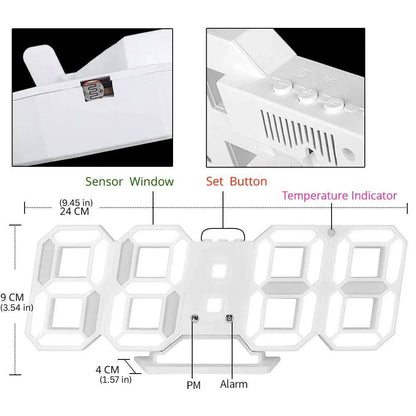 Reloj de pared LED contemporáneo con brillo ajustable