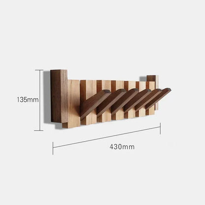 Wall-Mount Coat Rack with Piano Key Design | Solid Wood Hook Organizer for Entryway, Mudroom & Bedroom | Multi-Hook Storage for Coats Hats