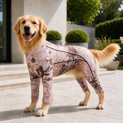 Ortekor Four-Leg Full-Body Dog Jumpsuit for Home & Outdoor Wear – Helps Contain Loose Fur & Everyday Dirt