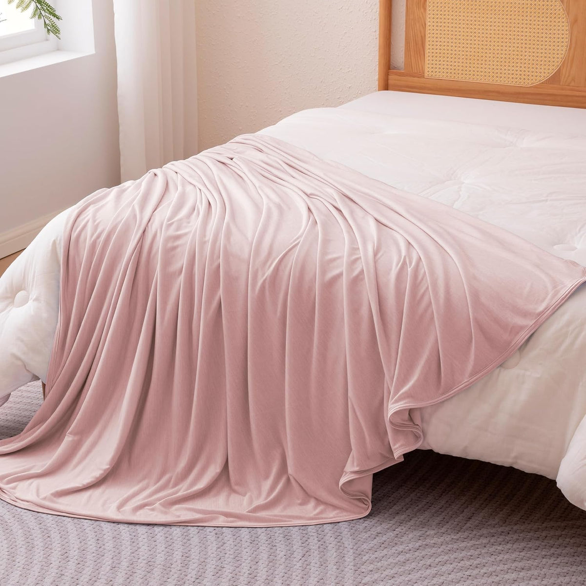 Comodidad refrescante | Manta ligera reversible para personas calurosas | Manta fina y suave para cama y sofá