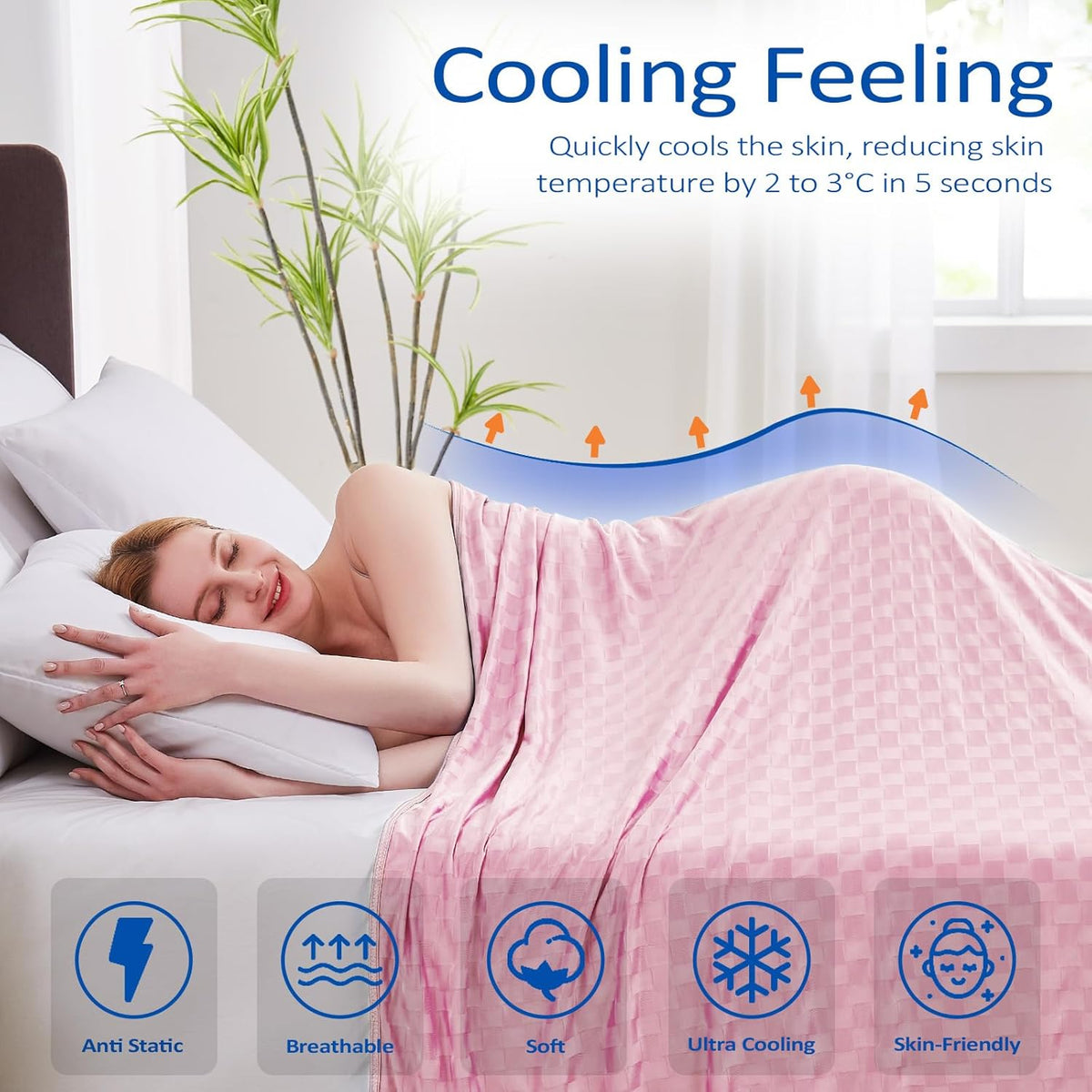 ChillEase | Manta refrescante con tecnología Arc-Chill para quienes pasan calor al dormir | Suave y transpirable para un confort durante todo el año